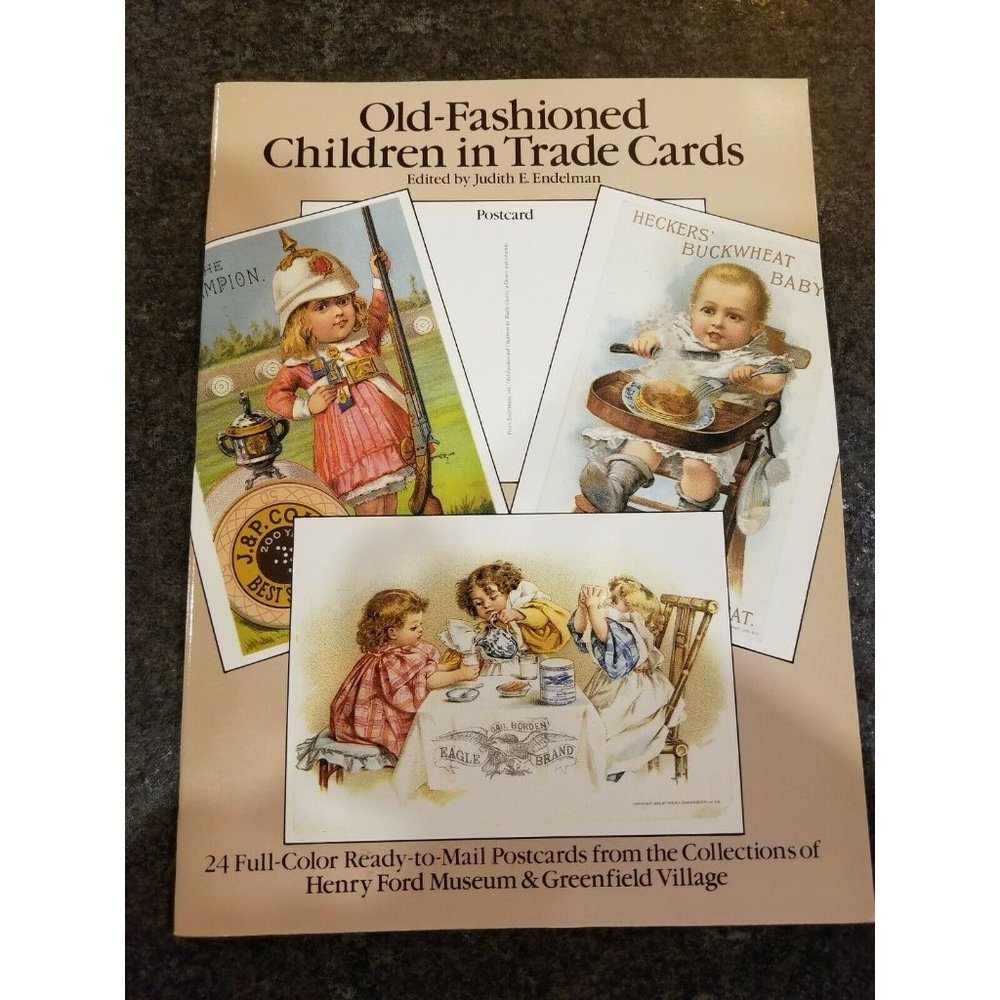 Old-Fashioned Children in Trade Cards Postcard Book